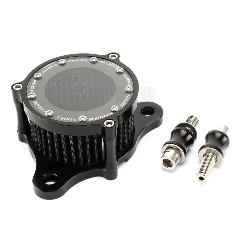 Harley Davidson CNC aluminium retro air filter with glass top for 883 1200 48 models