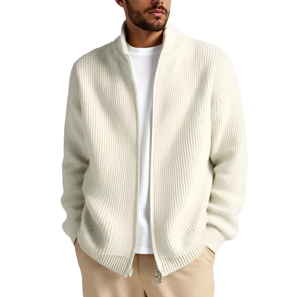 Loose fit men's acrylic blend cardigan sweater for casual wear in multiple colours.