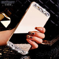 Gold rhinestone silicone back cover case for Huawei P30 Pro mobile phone.