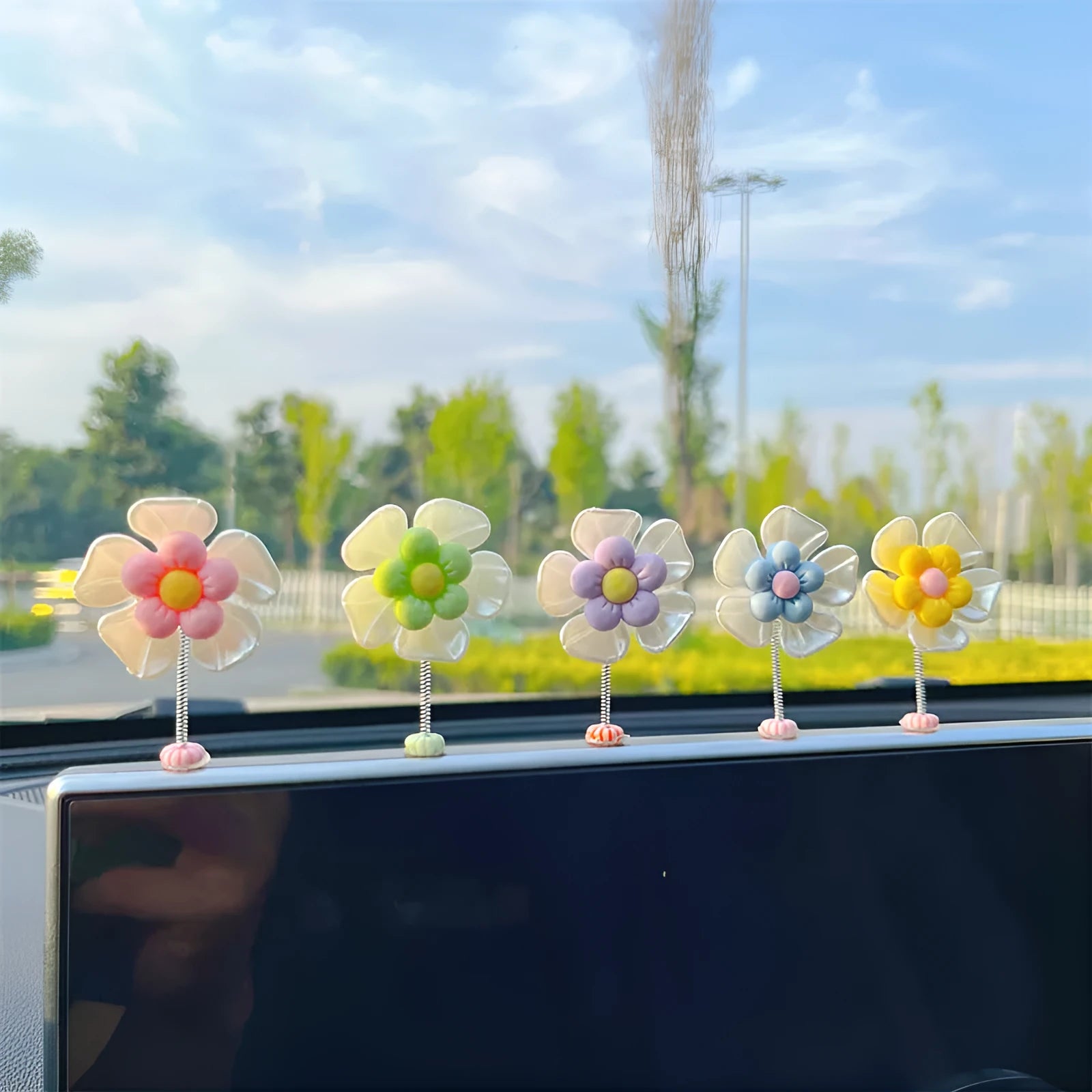 Plastic car interior swing decoration ornament in multiple colour options