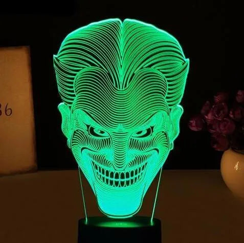 USB-powered 3D LED lamp with seven colour options and touch control on acrylic base