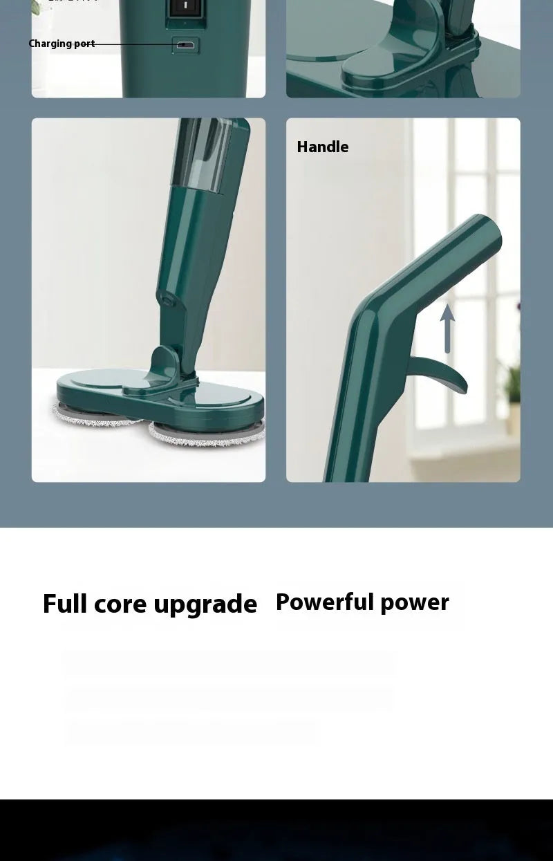 Lazy wireless sweeping and mopping machine in S5 Green colour with USB charging port