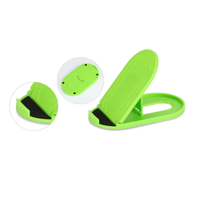 Plastic lazy bracket mobile phone stand showing 360-degree rotation adjustment in multiple colour options