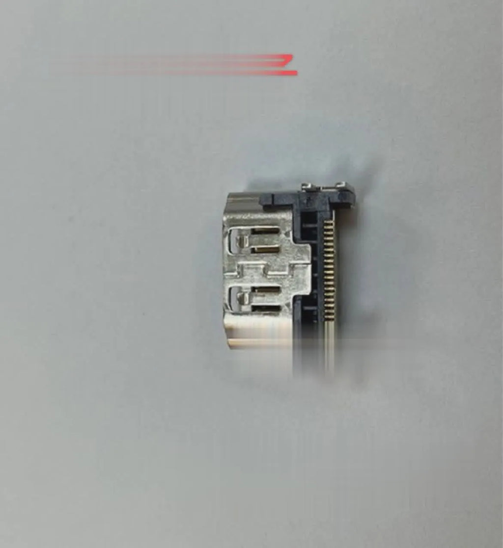 Silver HDMI interface host socket component for game console repair with connector pins