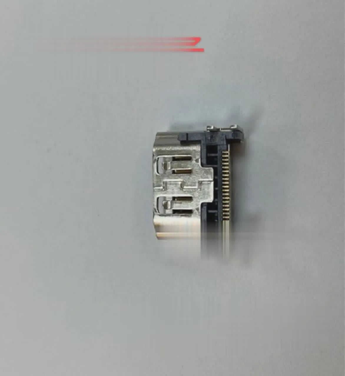 Silver HDMI interface host socket component for game console repair with connector pins
