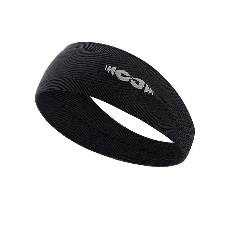 Seamless knitted exercise hair band in Classic Black colour for sports use