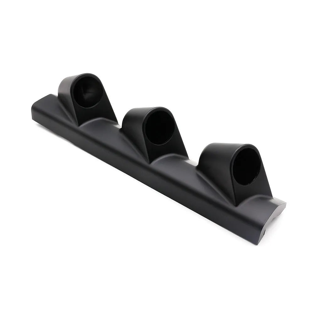 Black ABS instrument stand for 52mm gauges with three mounting holes in right drive configuration