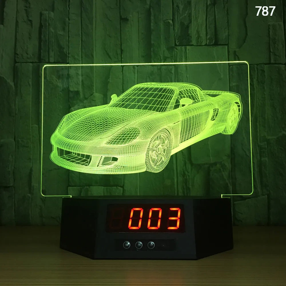 3D blue dolphin LED table night light with remote control on wooden surface