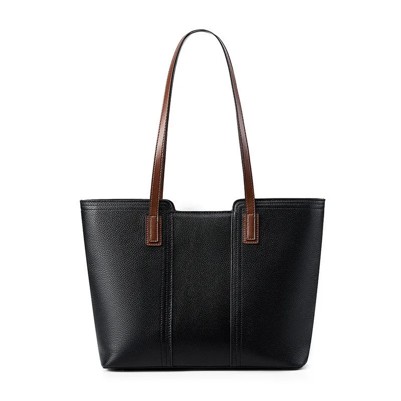 Women's genuine leather crossbody bag with horizontal square design and single shoulder strap