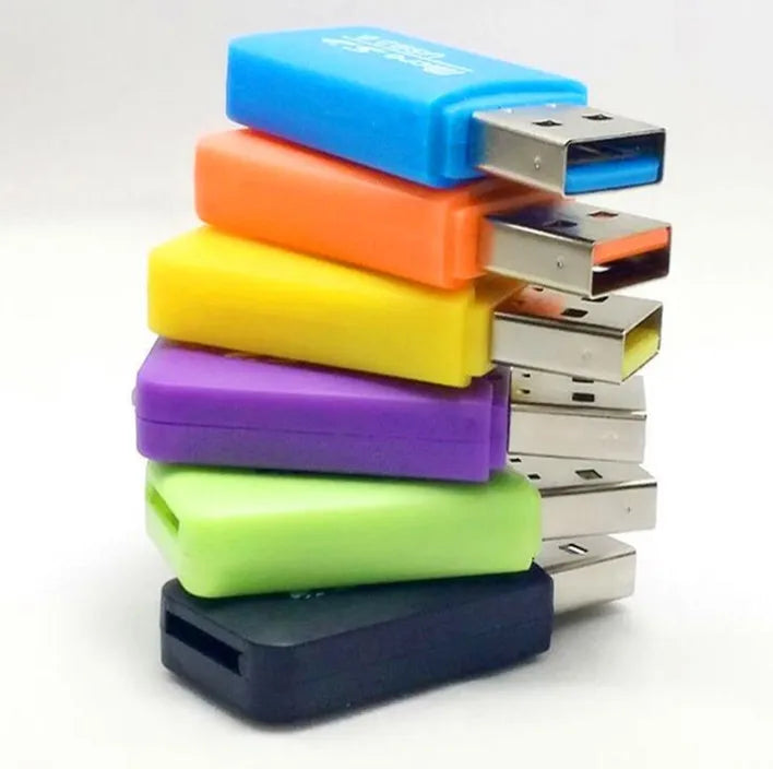 Mini USB TF card reader with SD adapter for microSD memory cards