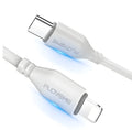 White USB-C to Lightning cable for ultra-fast iPhone charging and data transfer