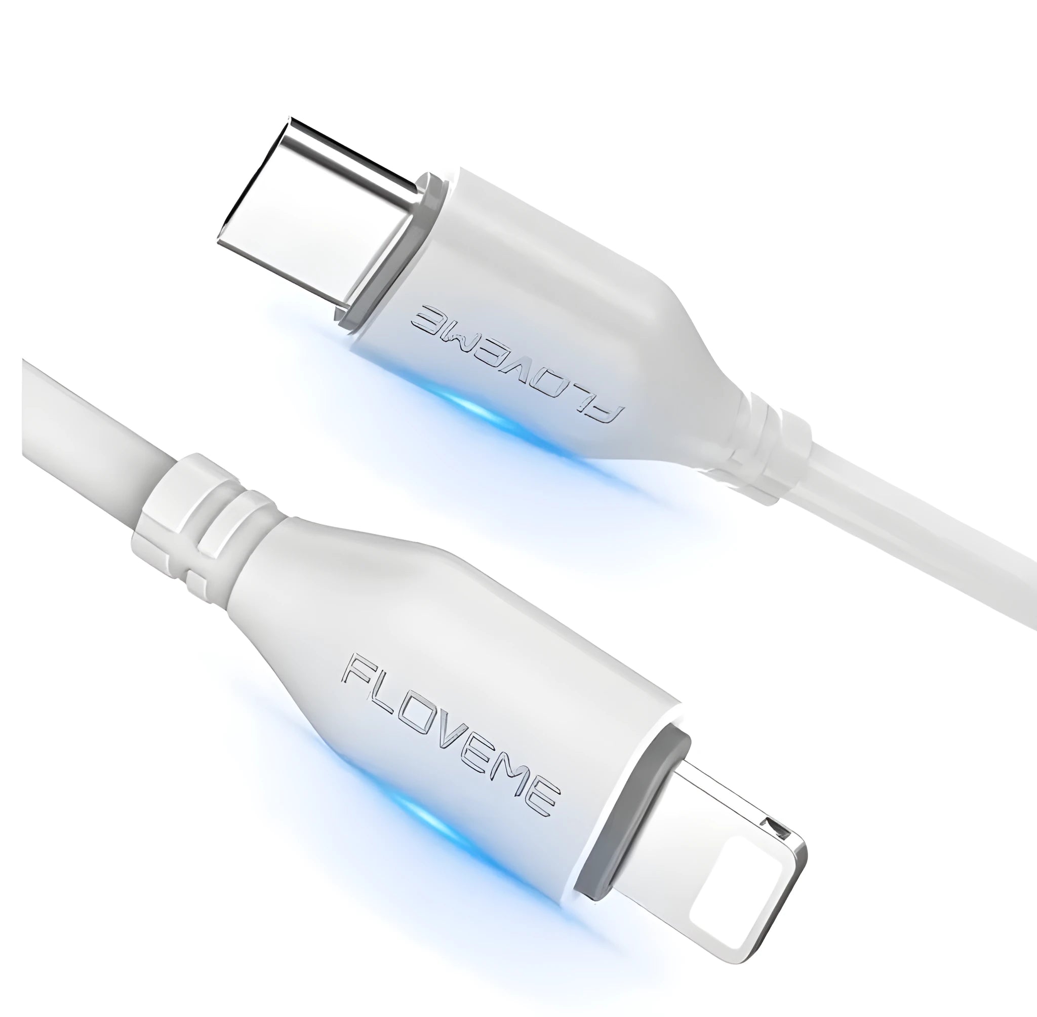 White USB-C to Lightning cable for ultra-fast iPhone charging and data transfer