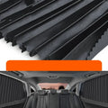 Retractable car sunshade curtain in roller shutter design with thick opaque cloth material