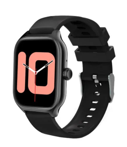Bluetooth smart watch with full touch screen displaying heart rate and health metrics on wrist