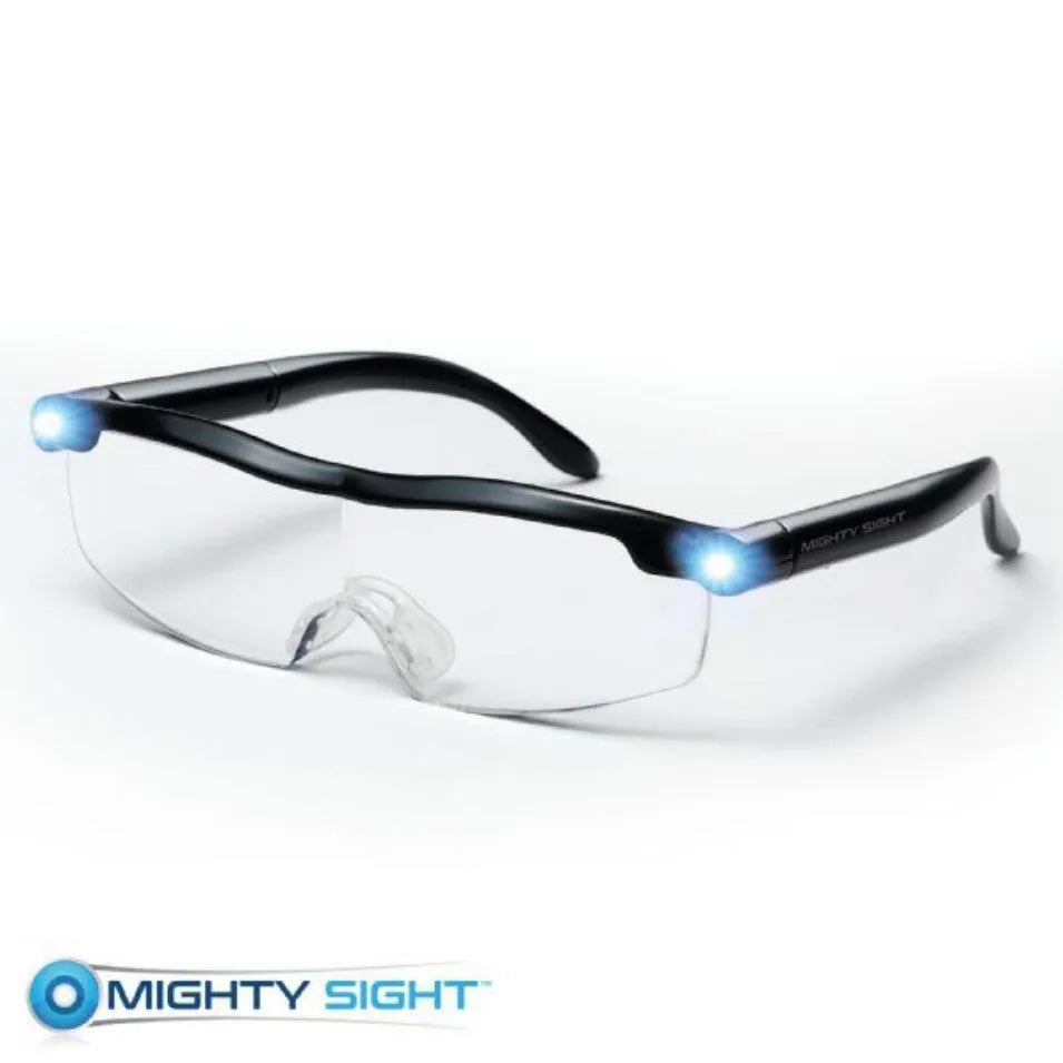 Transparent black USB LED reading glasses with ABS plastic frame