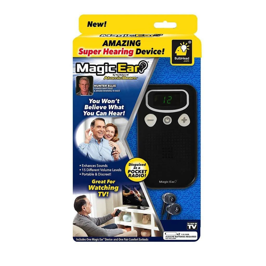 Digital display personal voice enhancer hearing amplifier with background noise reduction in brilliant colour
