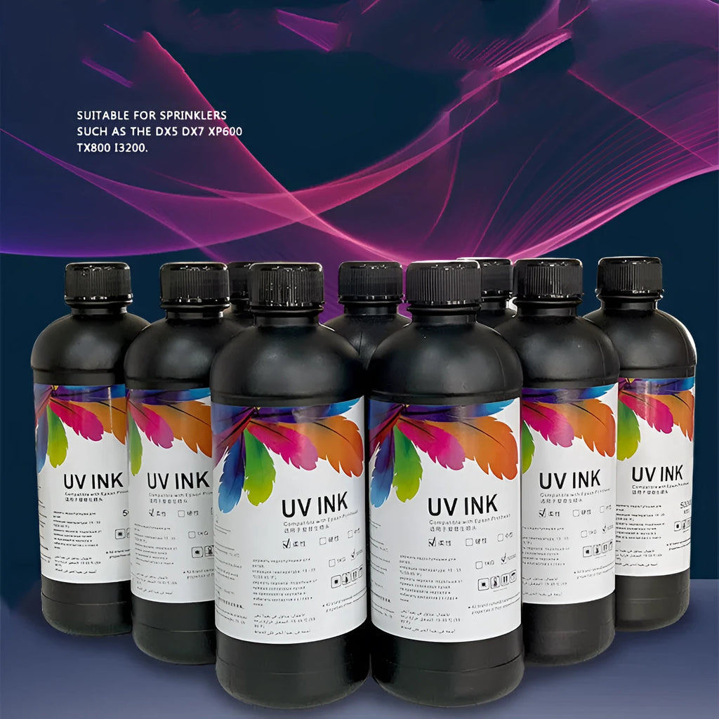500ml bottle of Epson UV printer ink for XP600 TX800 flatbed printing applications