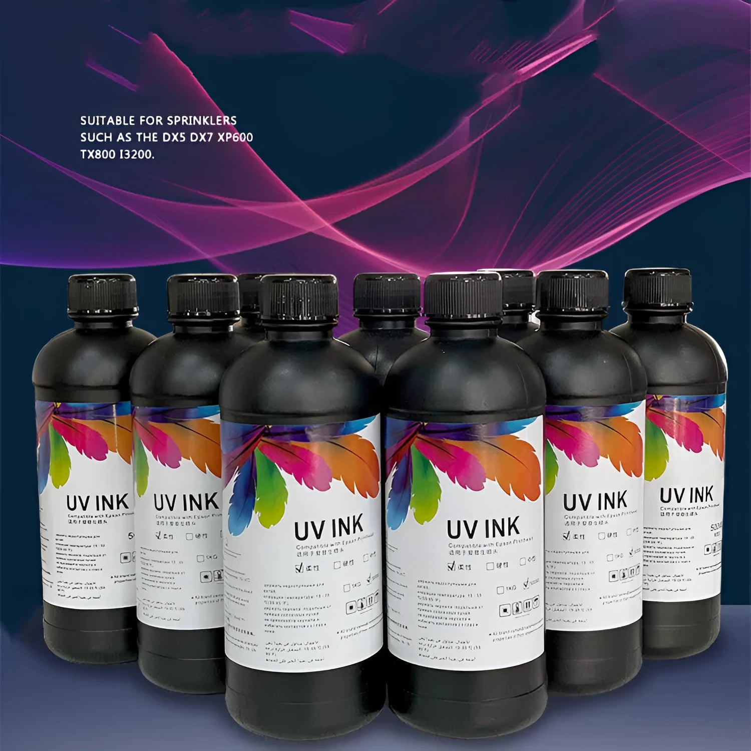 500ml bottle of Epson UV printer ink for XP600 TX800 flatbed printing applications