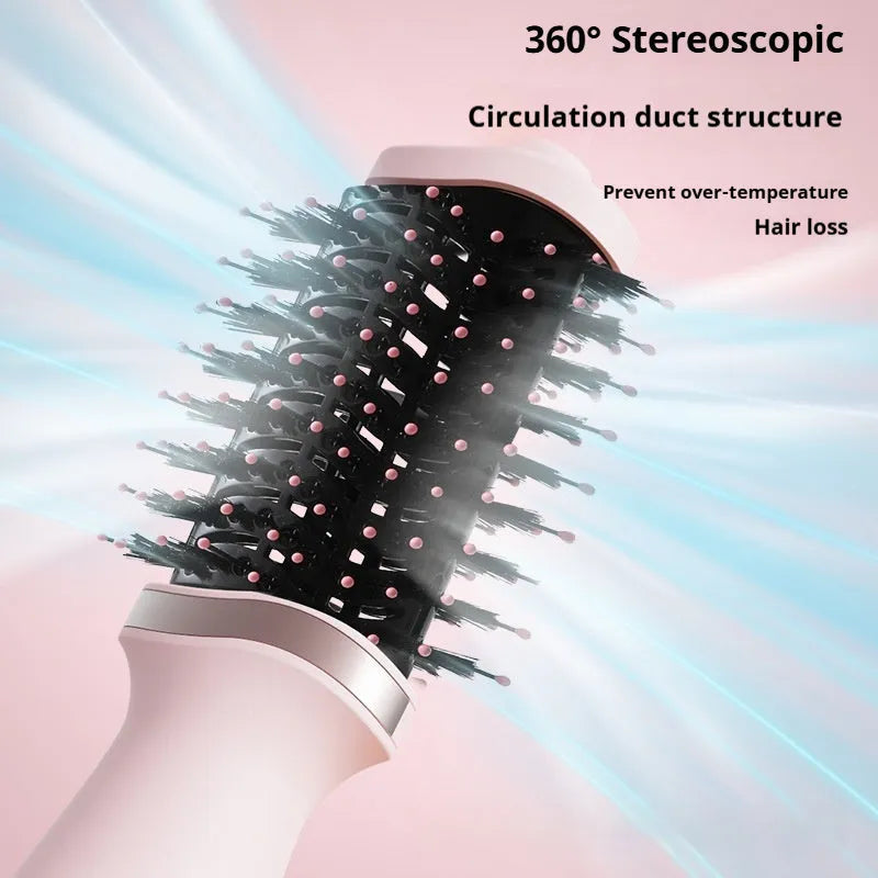 Pink multifunctional hair dryer with dual-use curling comb attachment