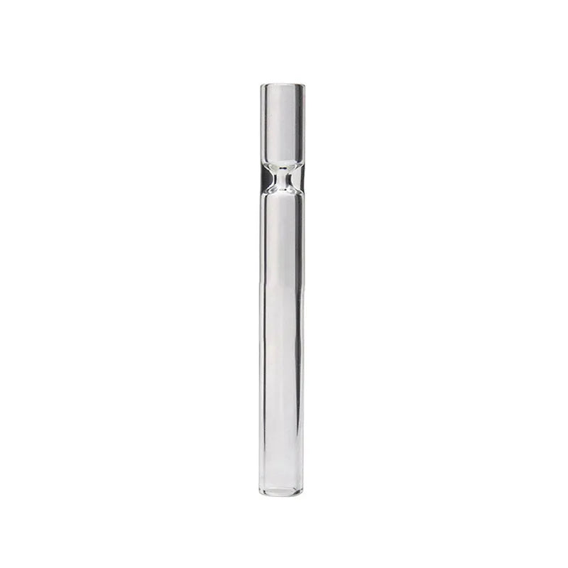 Transparent and pink colour mixing straight glass telescopic smoke pipe suction nozzle.