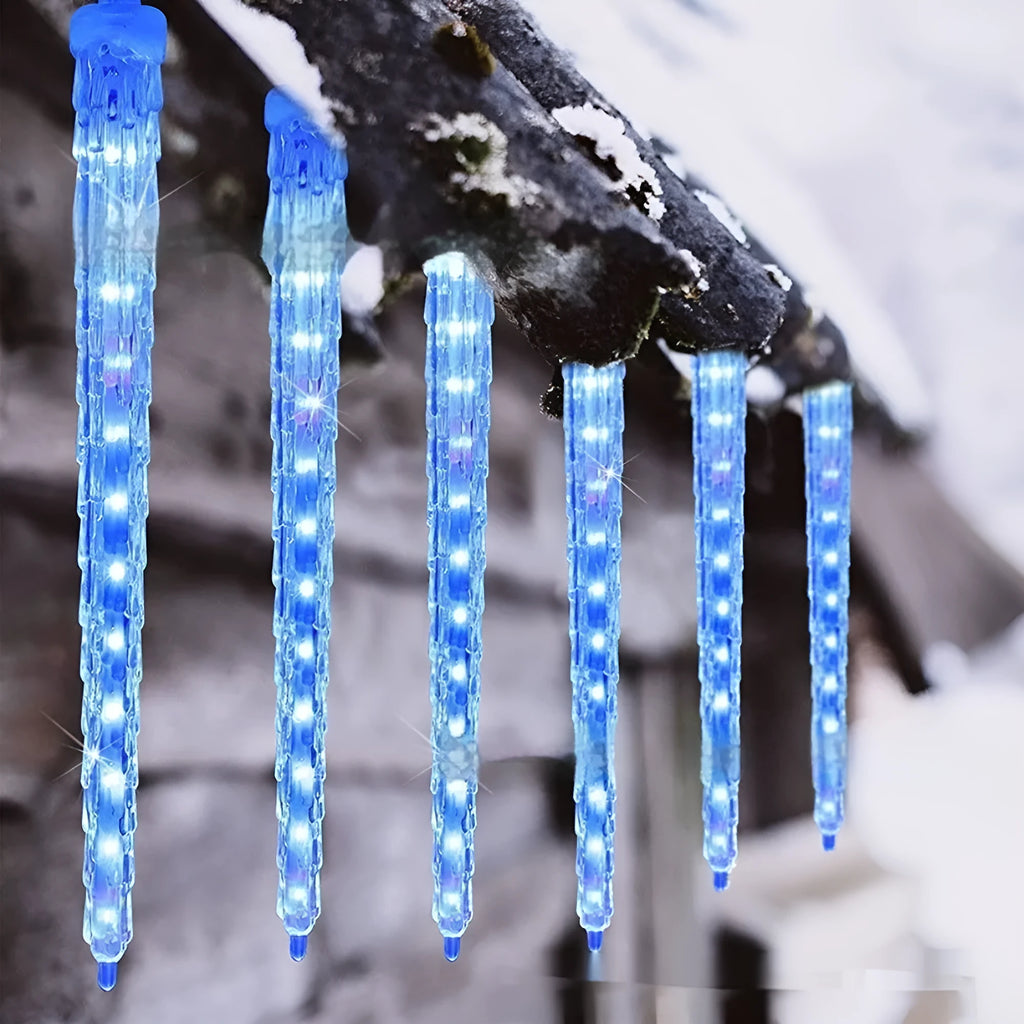 Ice cone shaped meteor shower solar festoon lamp for outdoor garden decoration