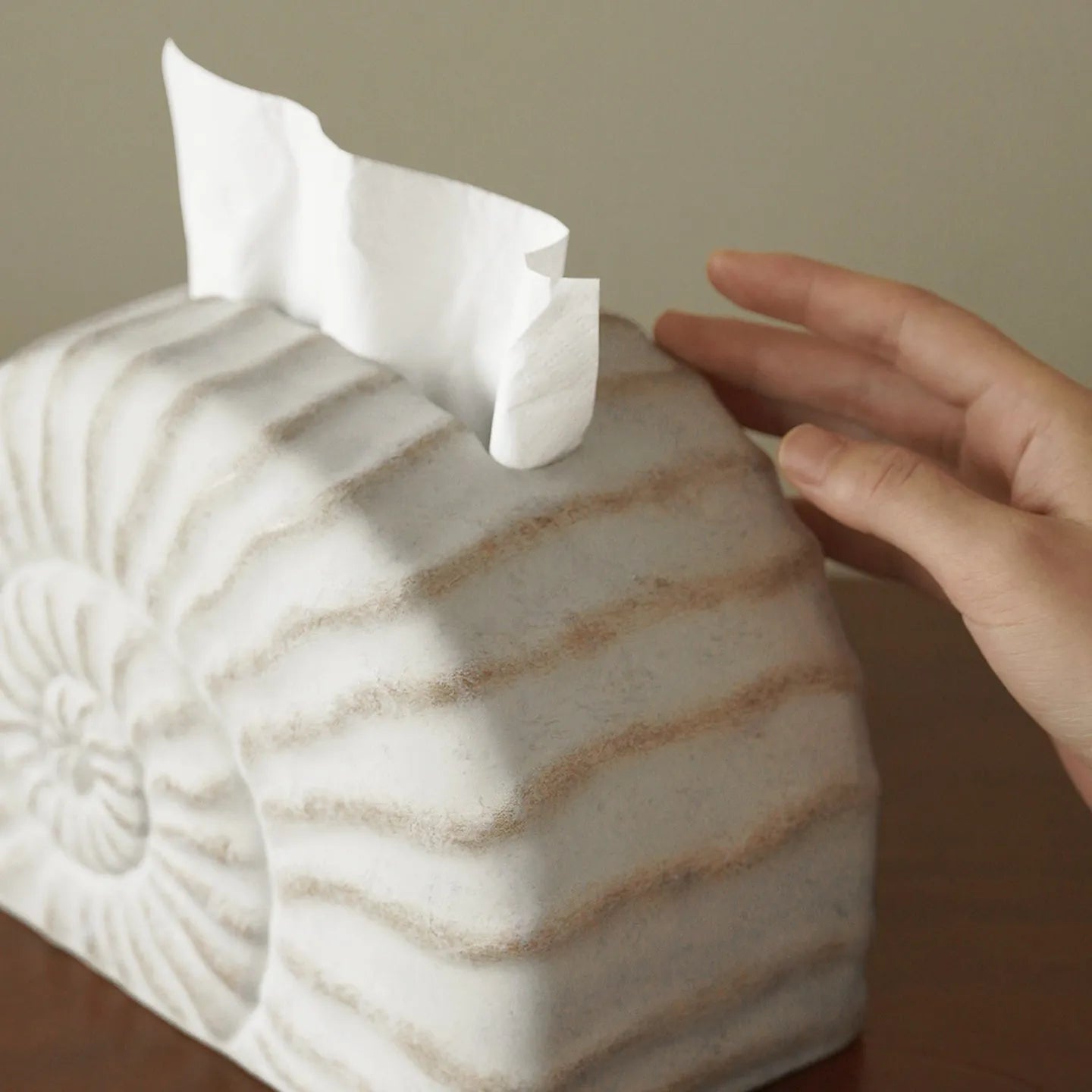 Conch ramble resin tissue box decoration in modern simplicity style