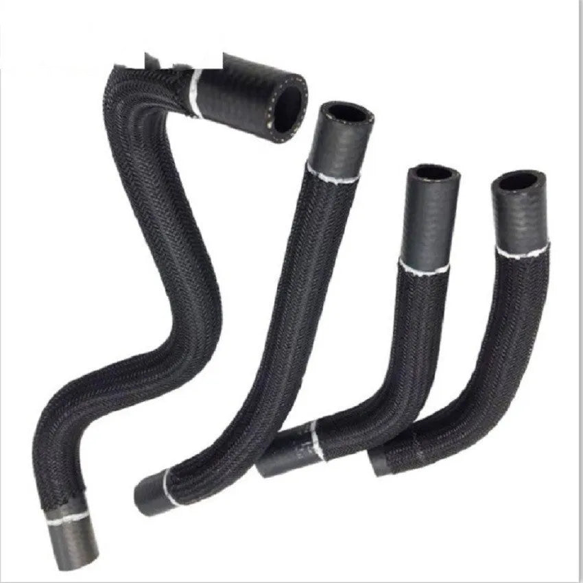 Black self-winding polyester mesh sleeve for automotive wire protection with VW-1 rating.