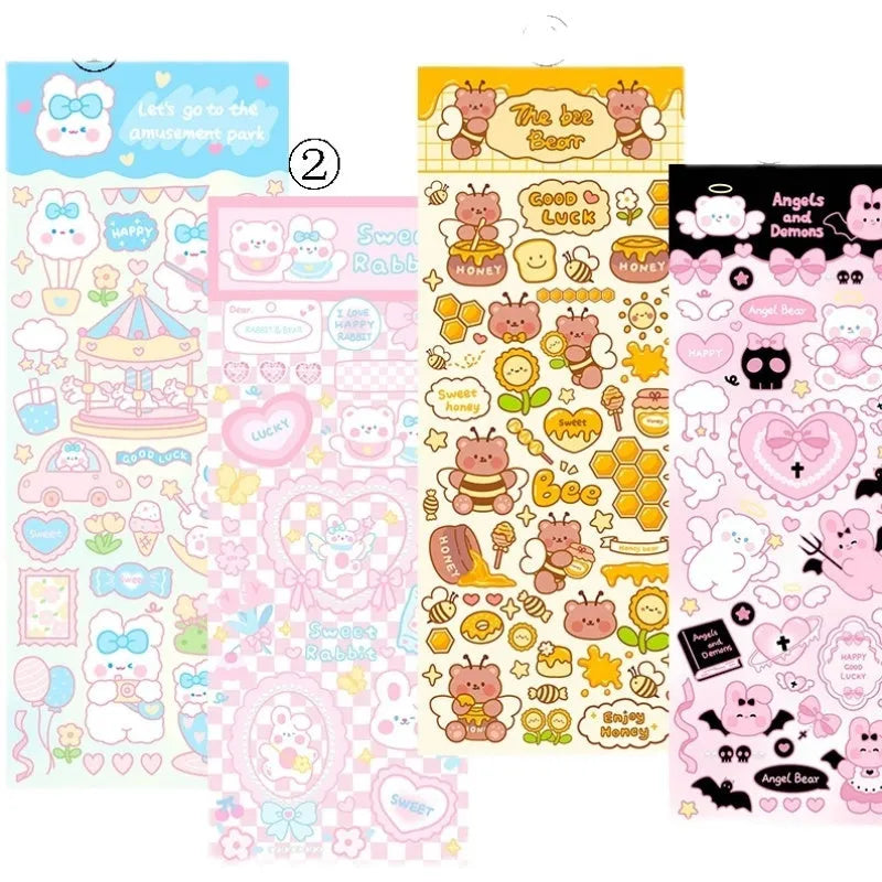Colourful PVC waterproof cartoon stickers for agenda notebook and office stationery decoration