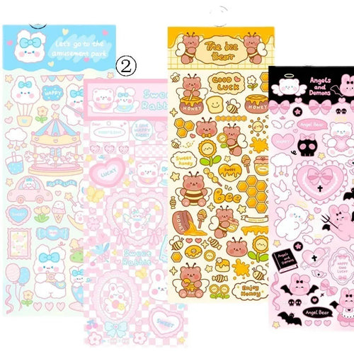 Colourful PVC waterproof cartoon stickers for agenda notebook and office stationery decoration