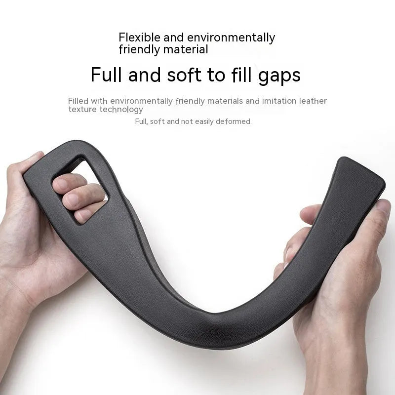 Black and brown plastic car seat gap storage boxes with handles for driver and passenger sides.