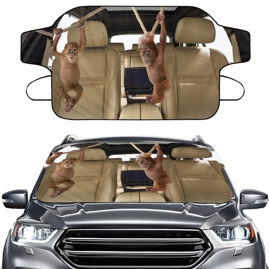 Car front gear snow protection cover with aluminium foil fabric and lanyard installation, size Dog 130 70