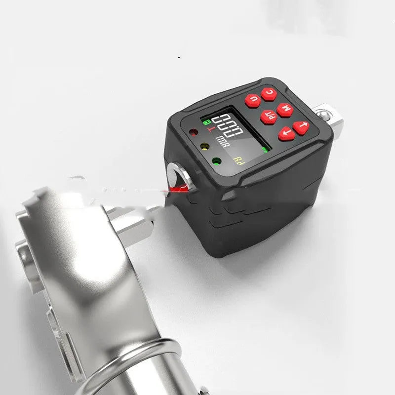 Digital torque meter display head with 1/2 inch drive and 200Nm capacity metal tool.