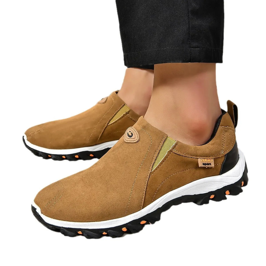 Men's round head thin shoe covers in multiple colours showing oversleeve design and rubber sole.