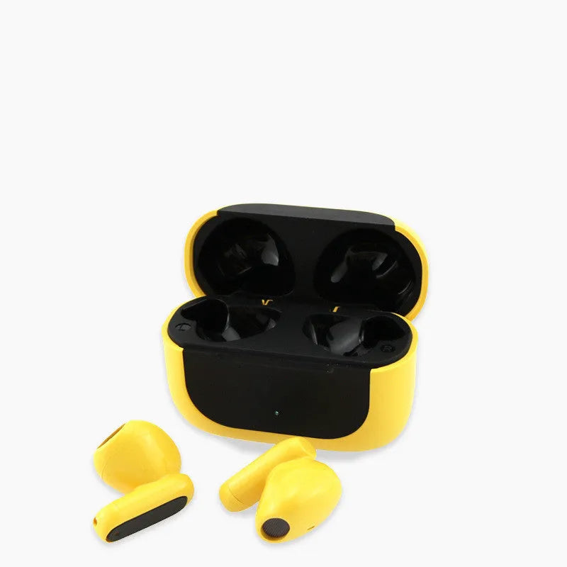 Jerry cartoon wireless headphones in black, white and yellow colour options with earplug design