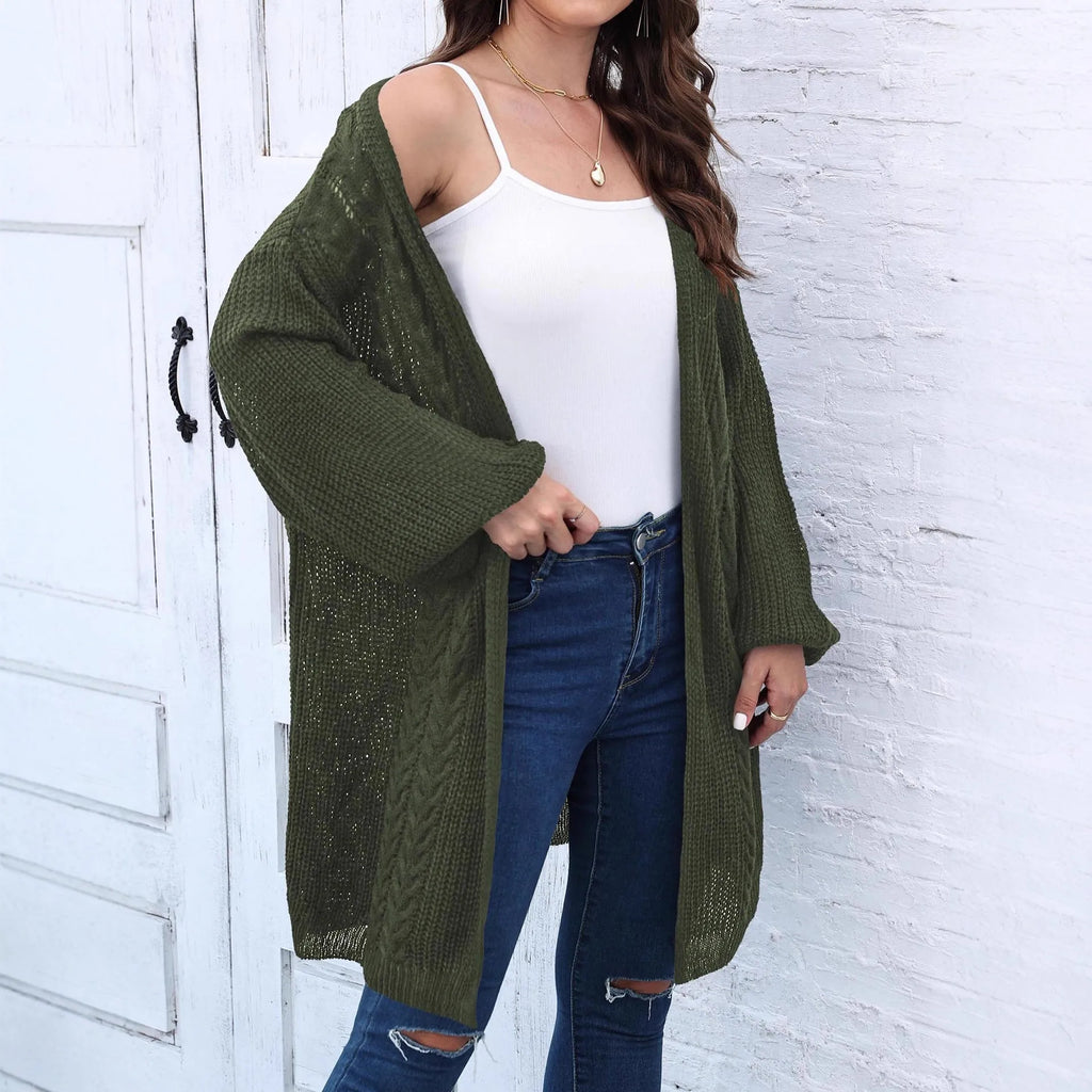 Women's loose acrylic sweater coat in free size with five colour options