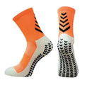 Men's geometric pattern athletic socks in mid-calf length with non-slip silicone grip
