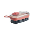 Blue automatic liquid cleaning brush with ergonomic grip for shoes and laundry on a white background.