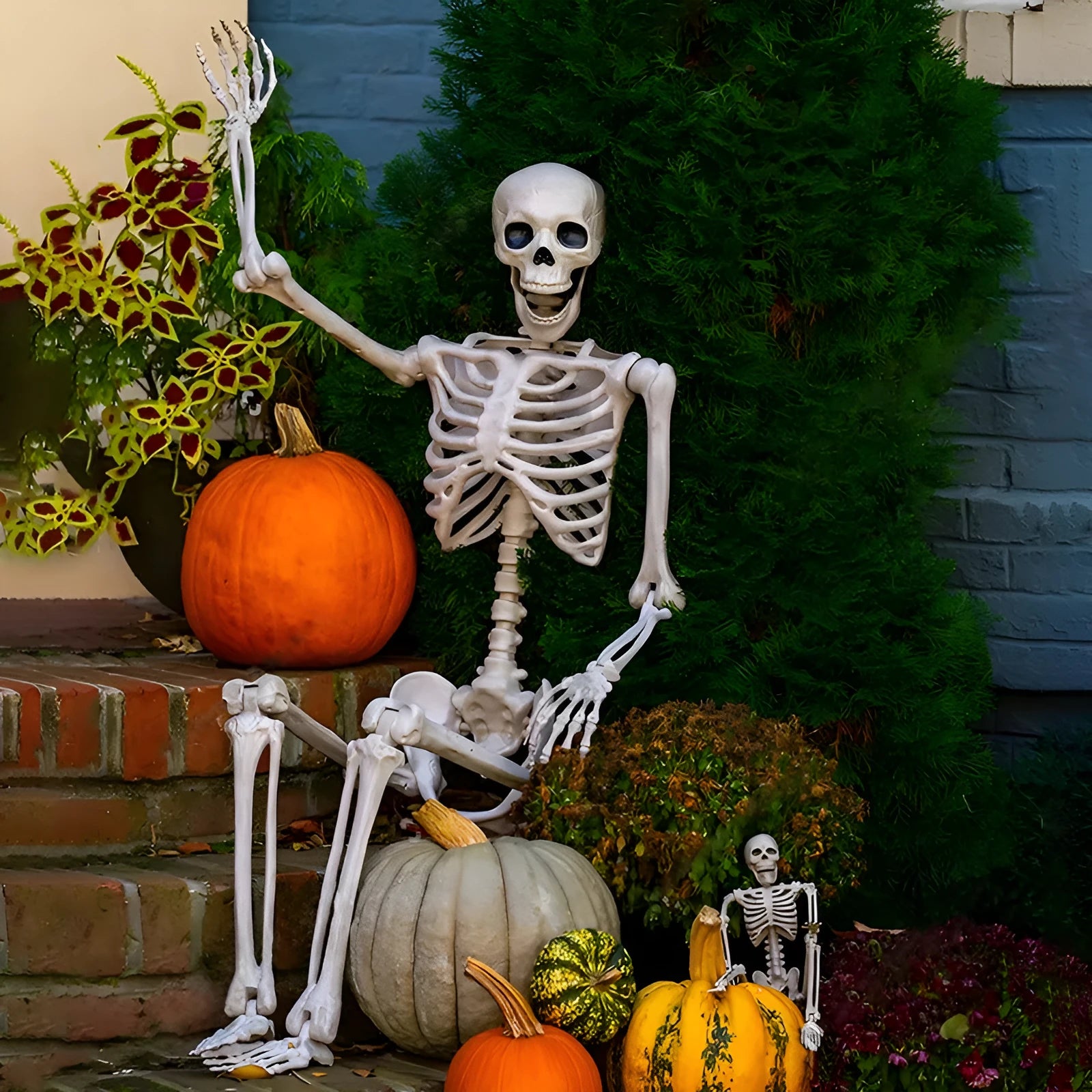 90cm movable joint plastic Halloween skeleton model in standing position