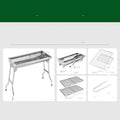 Stainless steel portable folding barbecue oven with dimensions 73x33.5x70cm