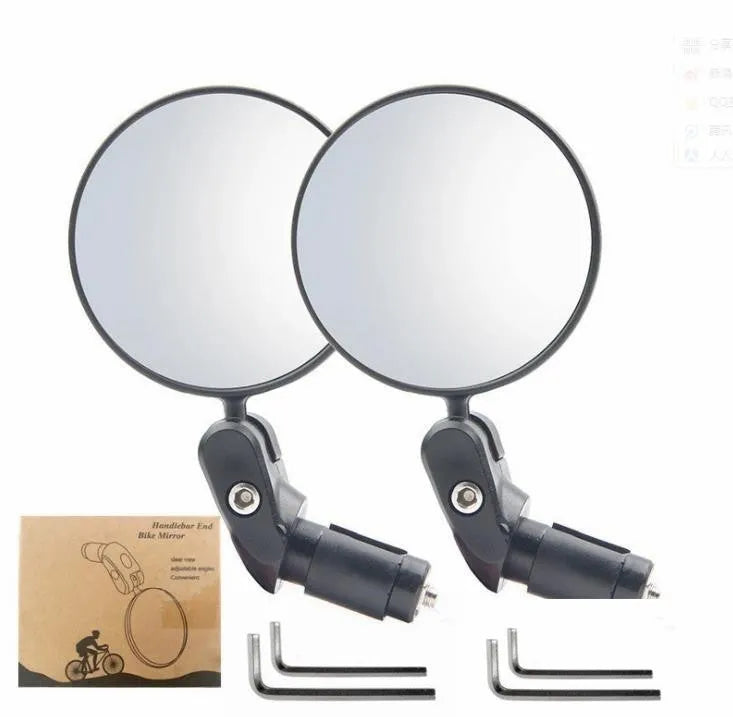 Black foldable convex rearview mirror with 7cm diameter ABS body for mountain highway vehicle use
