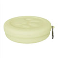 Collapsible silicone dog food and water bowl in light pink and green colour options