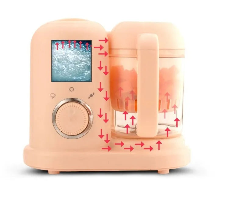 Green and pink baby food processor with steamer and blender functions, 10 litre capacity
