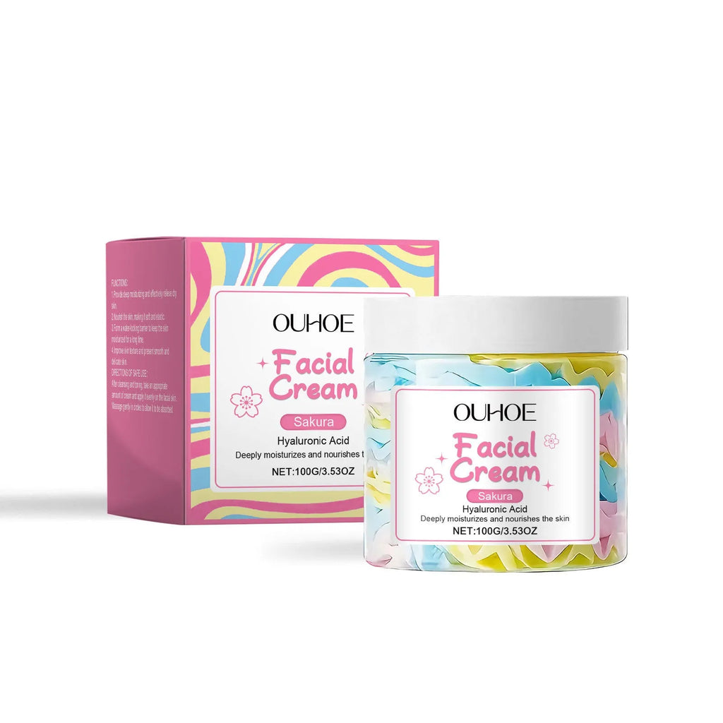 Sakura Butter Cream 100g face moisturiser in 5.7cm cube jar packaging