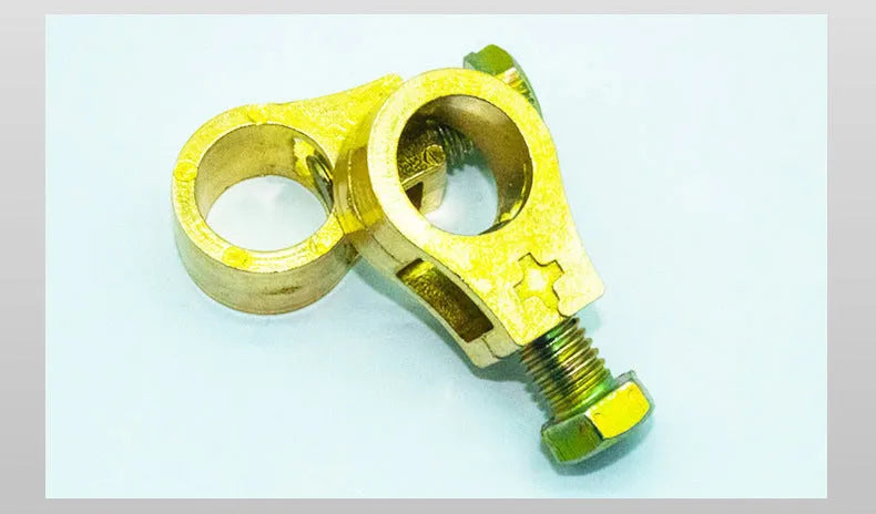 Copper automotive battery terminal clamp for car electrical connections