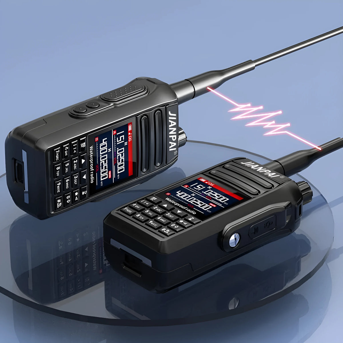 Black Interphone waterproof aviation full band headset with dustproof plastic shell and included accessories