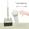 Purple plastic broom and dustpan set with rotating brush head and integrated storage holder