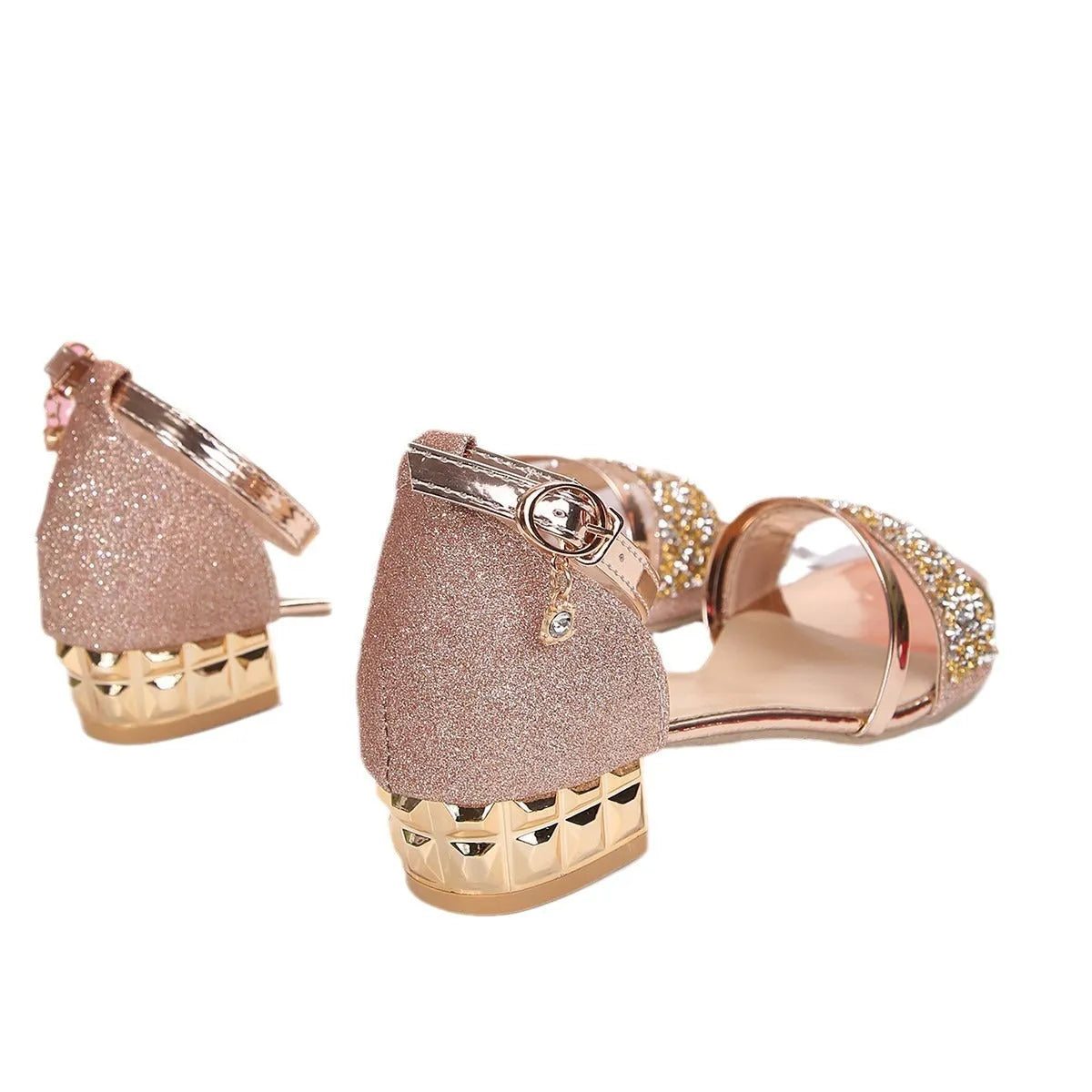 Women's plus size Roman style sandals with rhinestone detail and adjustable buckle in black