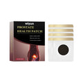 Men's herbal prostate patch pack showing 8 individual patches with wormwood and ginseng ingredients