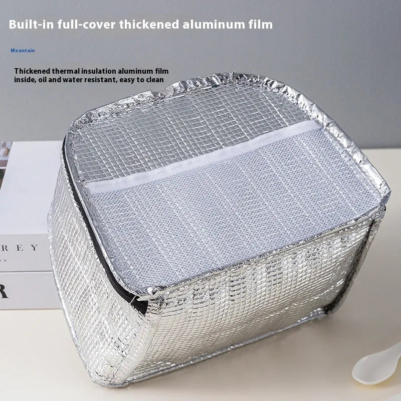 Insulated lunch bag with textured cloth construction in five colour options