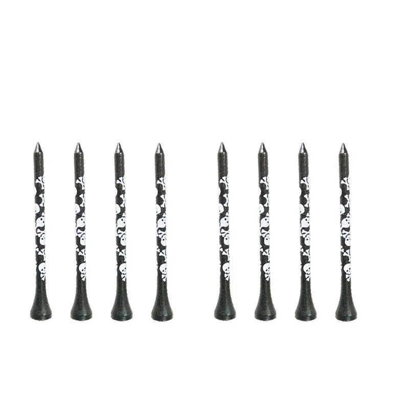 Black skull print bamboo golf dowel pins in 70mm and 83mm length options